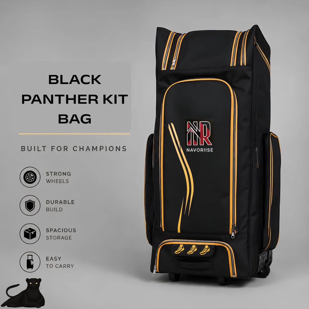 Black Panther Premium Cricket Trolley Kit Bag